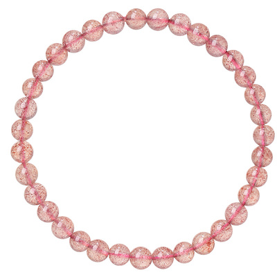 草莓晶手链女招桃花粉色天然水晶粉水晶粉晶手串轻奢小众精致礼物