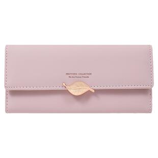 钱包女士2025新款爆款大容量女士长款钱包小清新叶子卡包手拿包女