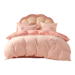 水星儿童牛奶绒三/四件套母婴A类暖绒套件双面绒不易静电美乐蒂