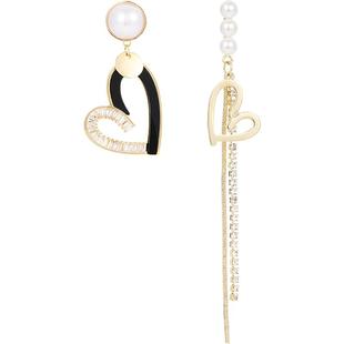 珍珠款爱心流苏螺旋耳夹女士无耳洞轻奢小众夸张耳坠高端耳环耳饰