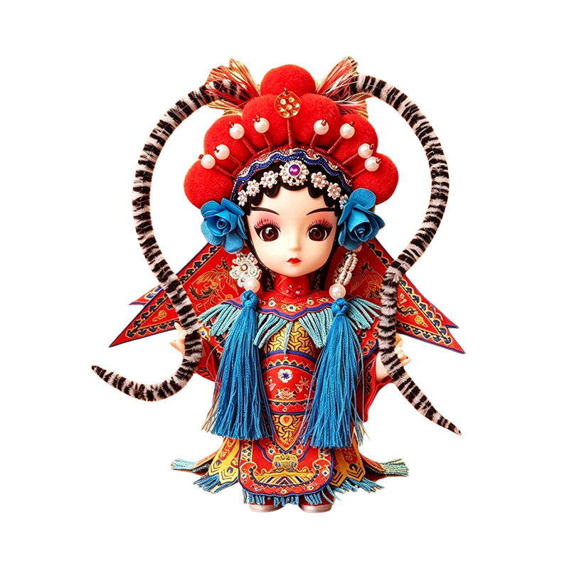 北京戏曲人偶绢人娃娃装饰中国风传统工艺品送礼物京剧摆件小玩意