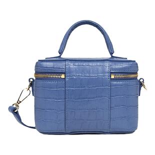 Lancaster兰卡斯特 Exo Ashna系列牛皮鳄鱼纹斜挎手提盒子包小号
