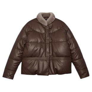 海宁头层绵羊皮90鹅绒短款水貂毛领羽绒服皮衣2025冬国风真皮外套