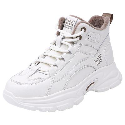 蜘蛛王真皮运动鞋女冬季高帮