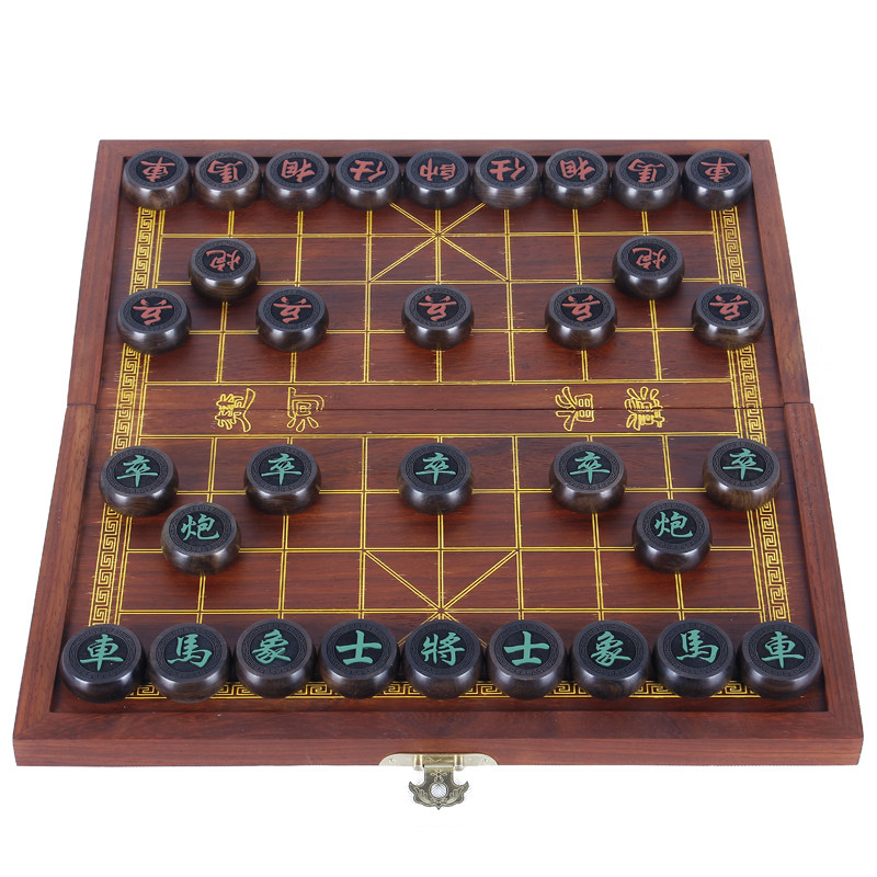 实木中国象棋黑檀木质棋盘儿童