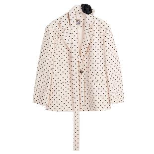 KEIKO[赠颈带]高知风穿搭波点西装外套春季小西服+半身裙两件套装