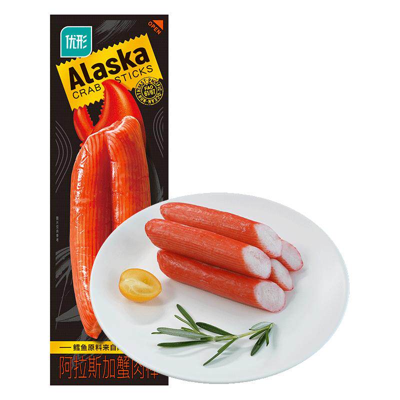 优形蟹棒阿拉斯加蟹肉棒即食手撕解馋蟹