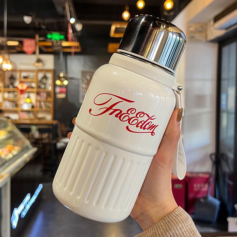 保温杯女士高颜值新款2025大容量水杯男款学生上学外出携带盖杯子