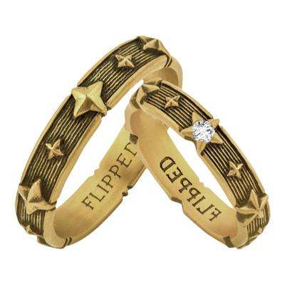 周大福独白情侣星星戒指