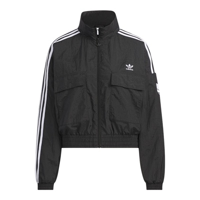 Adidas/阿迪达斯正品三叶草女士休闲短款条纹梭织运动外套KG8512