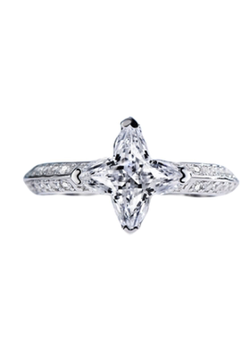 星形切割钻石戒指高级感浪漫日常百搭925银镀金指环戒指