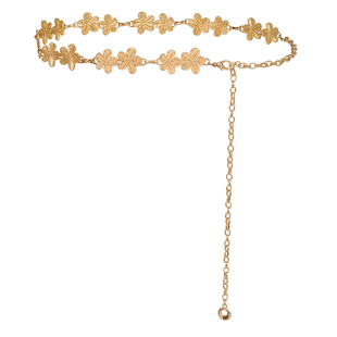 腰链女士花朵金属链条腰间配饰连衣裙子衬衫民族风夏季高级感腰带