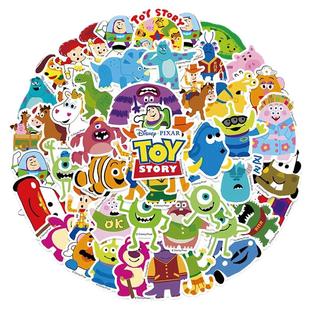 50张PCS Disney Toy Story Lotso Stickers Anime Decal皮克斯卡通贴纸diy手账本行李箱电动车儿童环保贴画