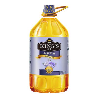 KINGS亚麻籽油/压榨/一级/5L 进口原料 家用烹饪桶装食用油