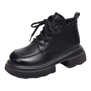 白色厚底马丁靴女2025新款秋冬加绒英伦风低帮短靴轻便软底大码41