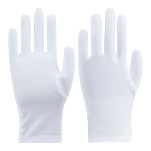 白手套薄款工作纯棉礼仪文玩盘珠布棉开车白色女士加厚防滑男耐用