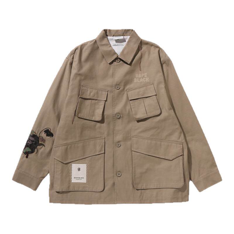 BAPEBLACK猿人图案工装衬衫外套