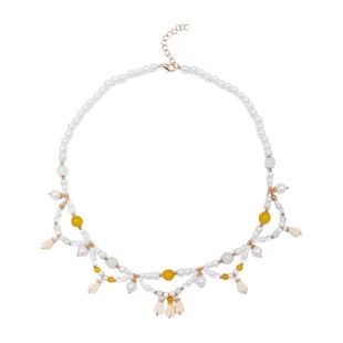 格格间【黄铃兰】项链珍珠花朵软璎珞春天新中式百搭唐风汉服配饰