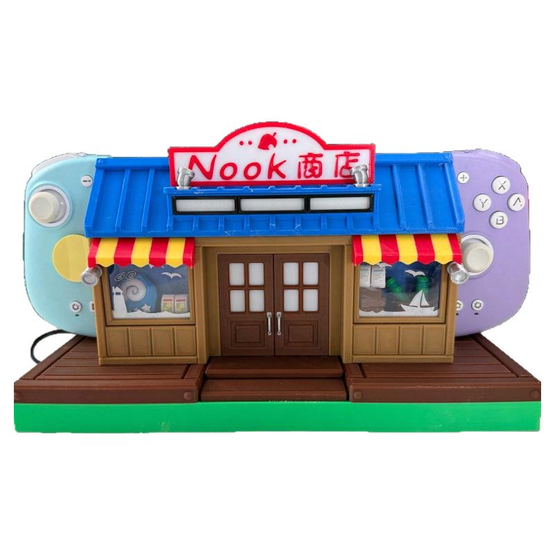 switch oled底座支架动森保护壳NS动物之森周边nook商店改装