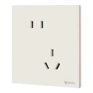 公牛蝶翼超薄G57肤感开关五孔插座16a大师面板哑光奶油风奶绒咖