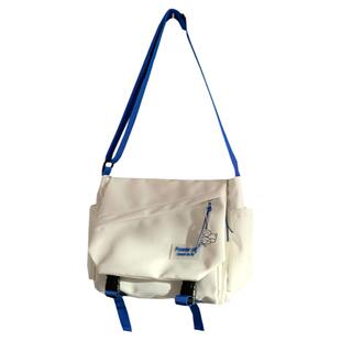 克莱因蓝韩国ins港风包包百搭街拍单肩邮差包ulzzang学生斜挎包女