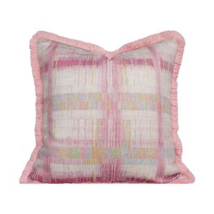 目野「怦然心动」法式轻奢粉色抱枕可爱毛绒靠枕靠垫沙发客厅高级