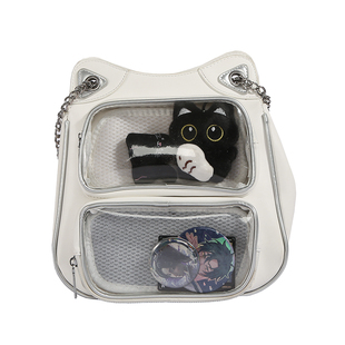 韩系少女风透明痛包女双肩背包可爱卡通猫咪包二次元JK女生小书包