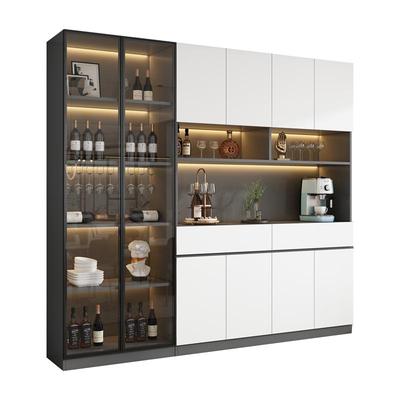 实木餐边柜聚权新品多功能奶油风