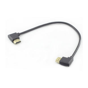 高清hdmi 公对公双弯头超短视频信号连接线左弯/右弯侧弯细线短线