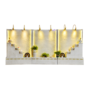 水幕墙流水屏风迎门玄关造景公司酒店客厅户外装饰景观摆件循环水