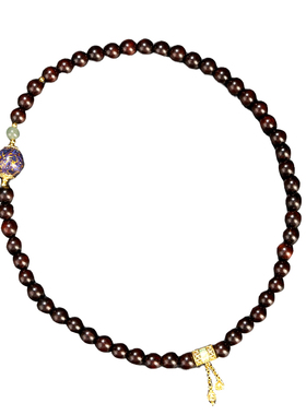 林剑军小叶紫檀大漆礼佛手串