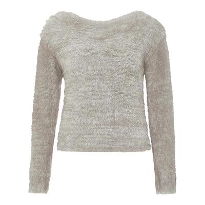 MOUSSY 2026春季新品温柔风毛绒软糯一字领毛针织衫010IA370-6281