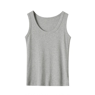 优可丝木纤维 女士大U领背心 修身遮副乳吊带打底 夏款 有大码