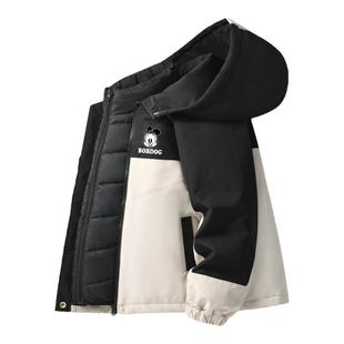 巴布豆儿童羽绒服男款2026新款女童三合一户外衣棉服男童保暖外套