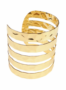 闪耀瑞丽镂空线条蛇皮纹超宽手镯