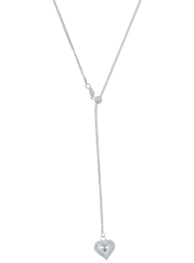 AWE极简s925纯银爱心毛衣项链女