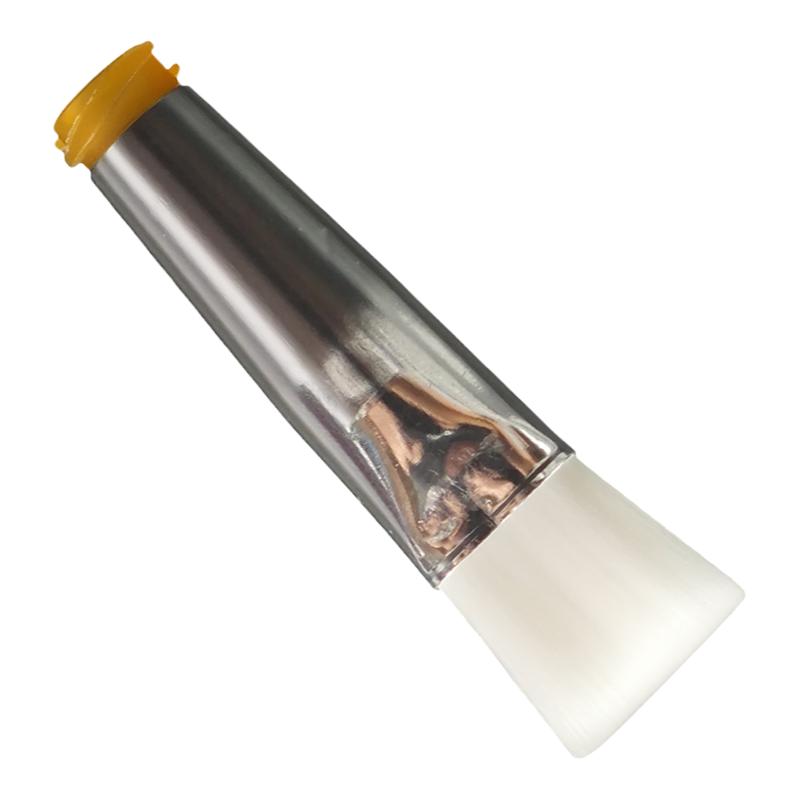 10MM扁口毛刷针头点胶机配件针筒涂胶头软毛针嘴螺口底座14-34G