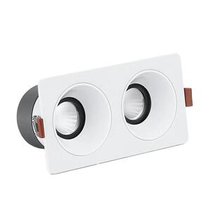 cob斗胆灯双头led嵌入式栅格灯射灯无主灯照明家用客厅深防眩筒灯