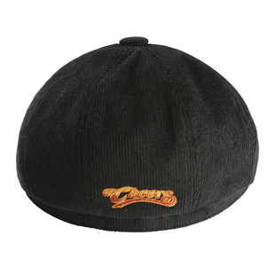 独立因子管栎同款灯芯绒贝雷帽男潮英文字母刺绣情侣秋冬新品帽子