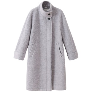 【到手499元】圈圈羊毛两穿领大衣高级感毛绒绒白色外套中长款女