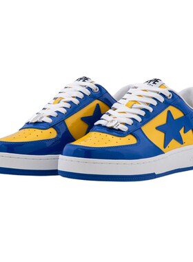 BAPE撞色星标亮面休闲鞋