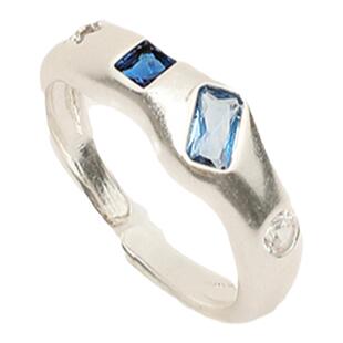 【Cebostinoc】日韩甜美彩色锆石戒指小众不规则设计春夏款开口戒