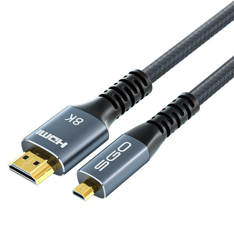 斯格micro hdmi转hdmi2.1高清线8K微型Type D超细柔软直播相机线