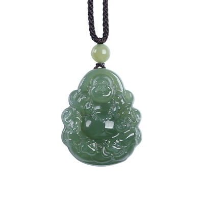 若慕和田玉佛像吊坠项链