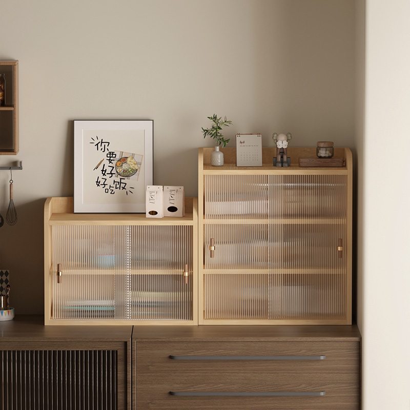 厨房餐桌置物架桌面收纳盒台面大容量柜零食收纳防尘柜子柜储物柜