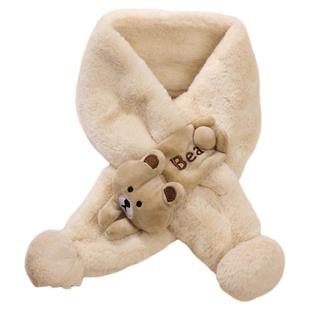 贝肽斯儿童毛绒围巾冬季宝宝防风围脖婴儿男童女孩加厚护颈脖套