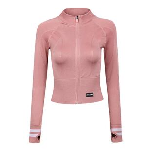 健身服女灰色紧身短款运动外套跑步普拉提修身瑜伽服上衣长袖春季