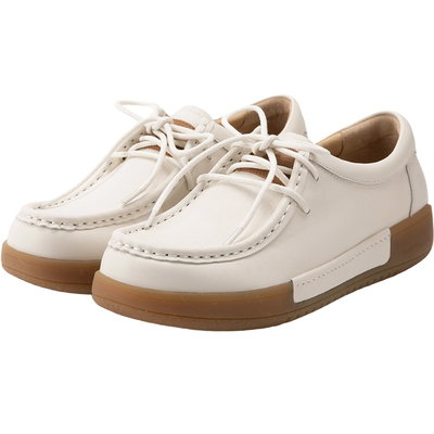 暇步士女真皮平底休闲鞋袋鼠鞋