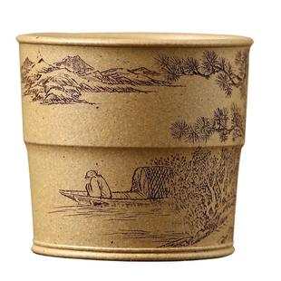 高端宜兴原矿紫砂品茗杯名家李建军纯手工黄龙山老段泥清影主人杯