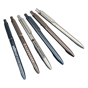 50支 得力广告笔重手感按动中性笔 定制笔logo可印刷定做订按动式商务中性笔黑色水笔0.5公司礼品笔w